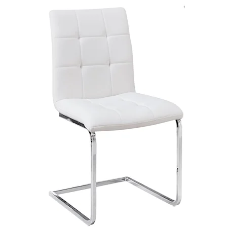 Contemporary Dining Side Chair with Tufted Upholstered Seat and Back