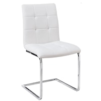 Contemporary Dining Side Chair with Tufted Upholstered Seat and Back