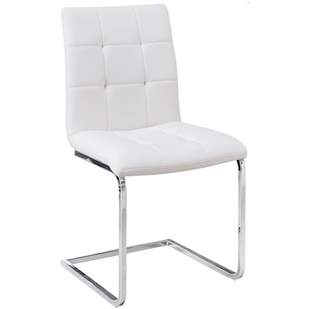 Contemporary Dining Side Chair with Tufted Upholstered Seat and Back