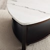 Steve Silver Francis White Marble Top Triangle End Table