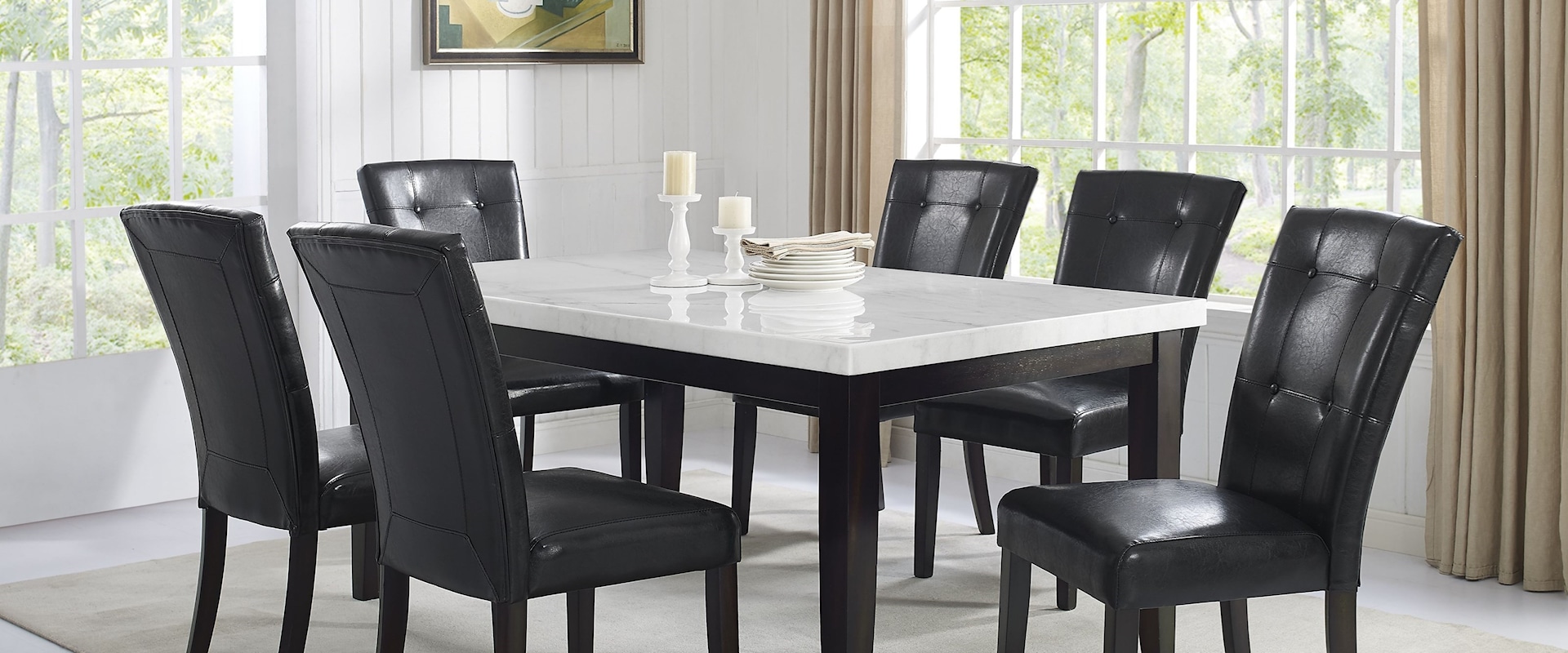 7 Piece Table and Chair Set