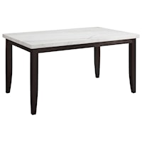 Contemporary Rectangular Counter Height Dining Table with Marble Top