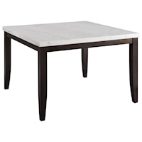 Contemporary Square Counter Height Dining Table with Marble Top