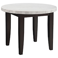 Contemporary Round Dining Table with Marble Top