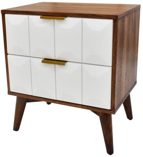 Mid-Century Modern Nightstand with 2 Drawers