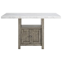 Transitional Counter Height Table with Under Table Storage