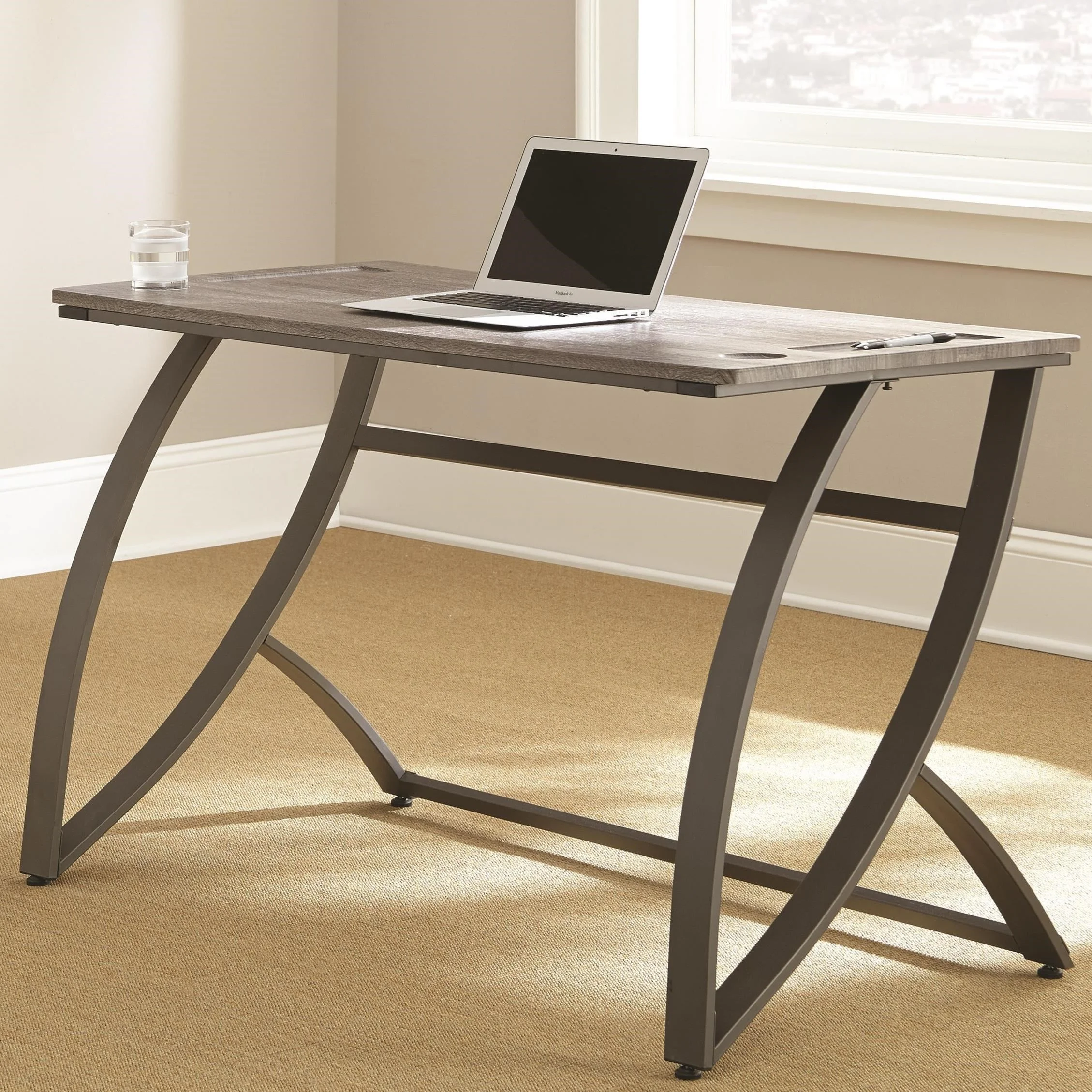Steve Silver Hatfield HT150D Contemporary Desk with Metal Base