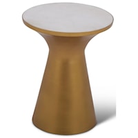 Contemporary Jaipur Round Table with White Marble Inlay