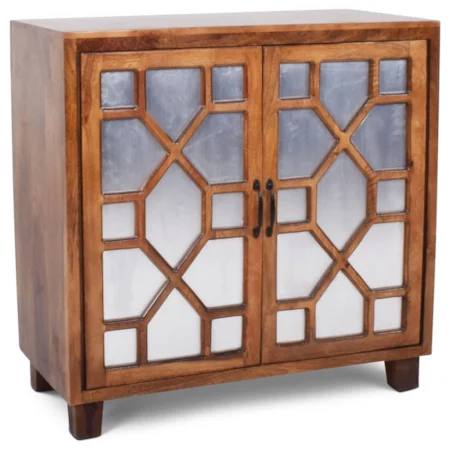 Contemporary Savannah Cabinet with Iron Door Fronts