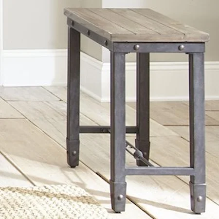 Industrial Chairside Table with Iron Base