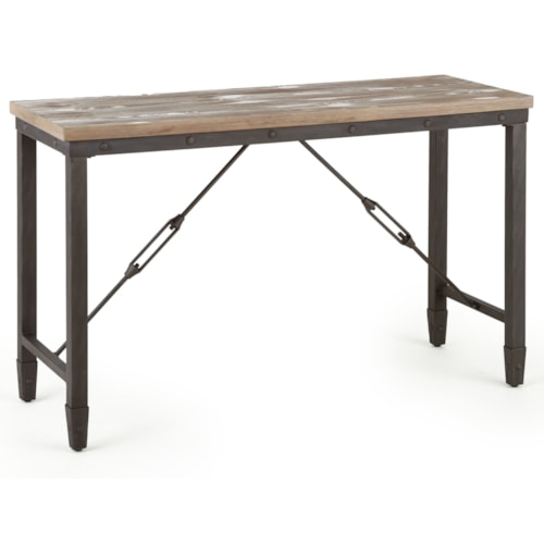 Industrial Sofa Table with Iron Base
