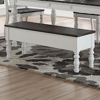 Joana Farmhouse Dining Room Bench with Turned Legs