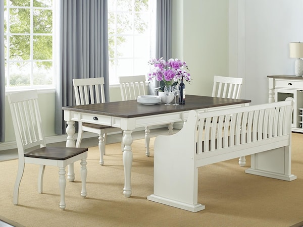 Dining Set with Bench with Back