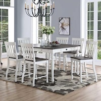 Counter Height Dining Set with Six Stools