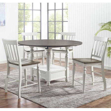 5-Piece Round Counter Table Set