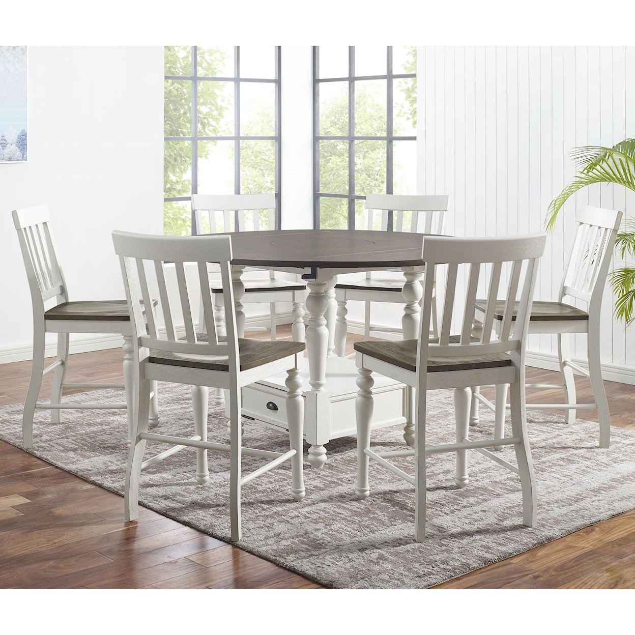 Steve Silver Joanna 7-Piece Round Counter Table Set