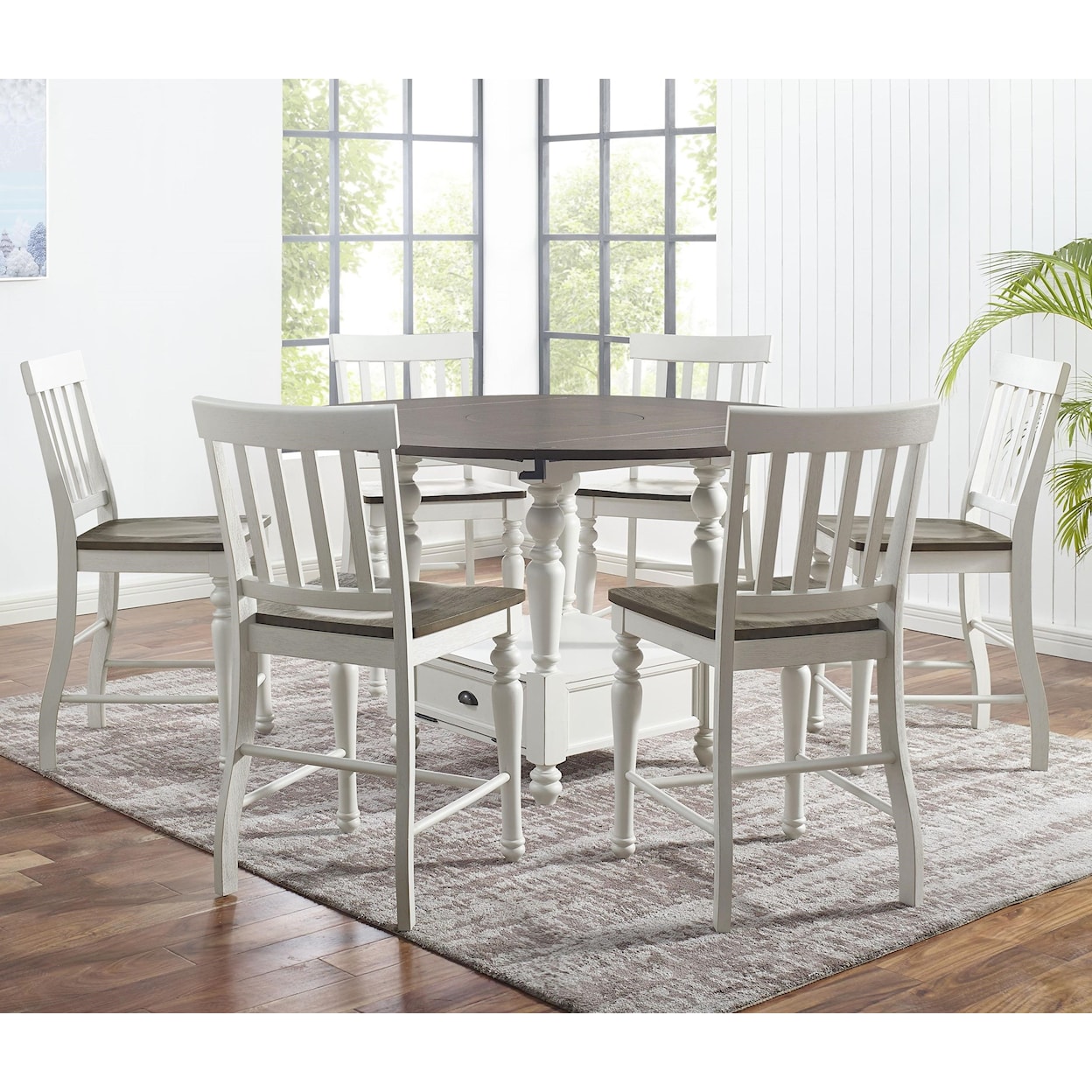 Prime Joanna 7-Piece Round Counter Table Set