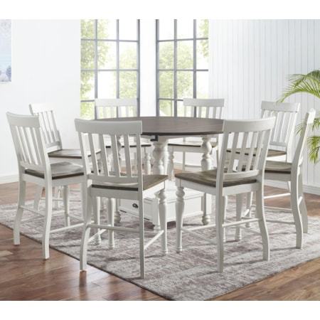 9-Piece Round Counter Table Set