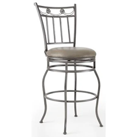 Transitional Swivel Counter Height Barstool with Upholstered Seat