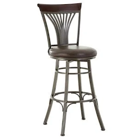 Swivel Bar Chair with Fanned Slat Design