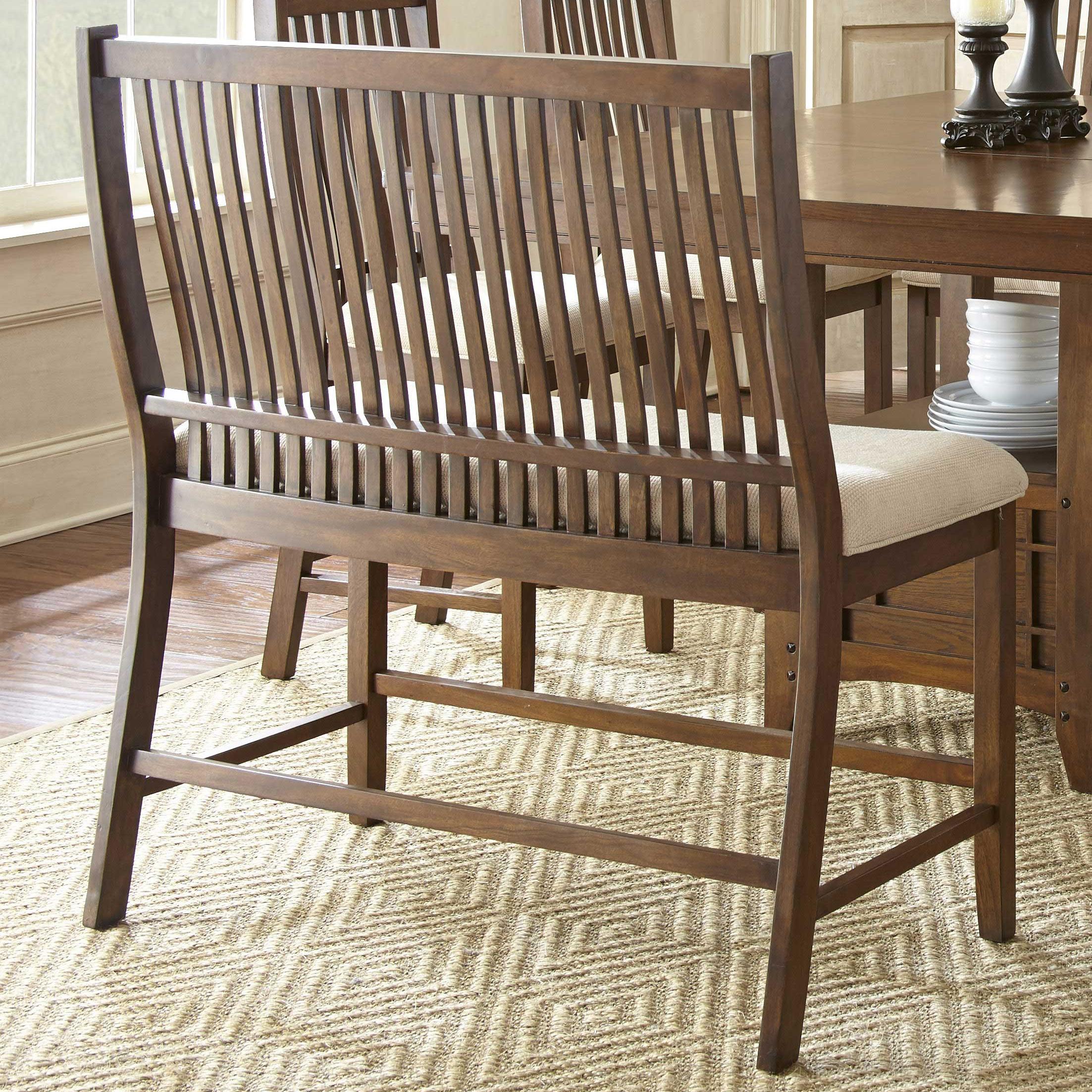 Star KAYLAN Counter Height Bench With Slat Back EFO Furniture Outlet Dining Benches