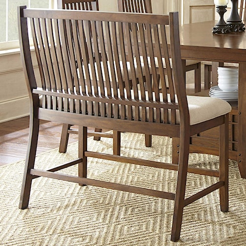 Star KAYLAN Counter Height Bench With Slat Back EFO Furniture Outlet Dining Benches Star KAYLAN Counter Height Bench With Slat Back EFO Furniture Outlet Dining Benches