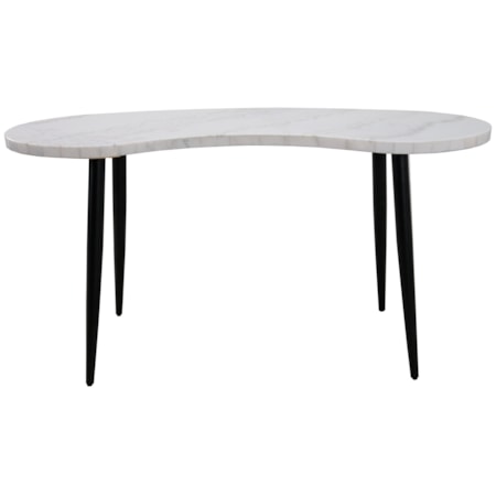 White Marble Top Kidney Desk