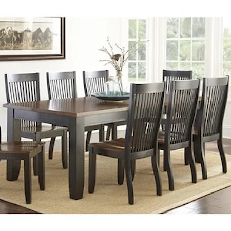 Transitional Two-Tone Dining Table with Two 12" Leaves