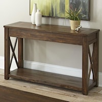 Rustic Farmhouse Sofa Table with Shelf