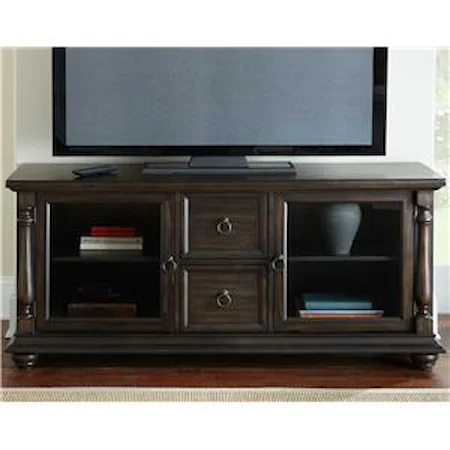 2 Door TV Console with Pilaster Detail 