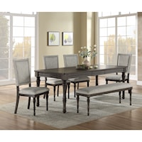 Transitional Table and Chair Set with Bench