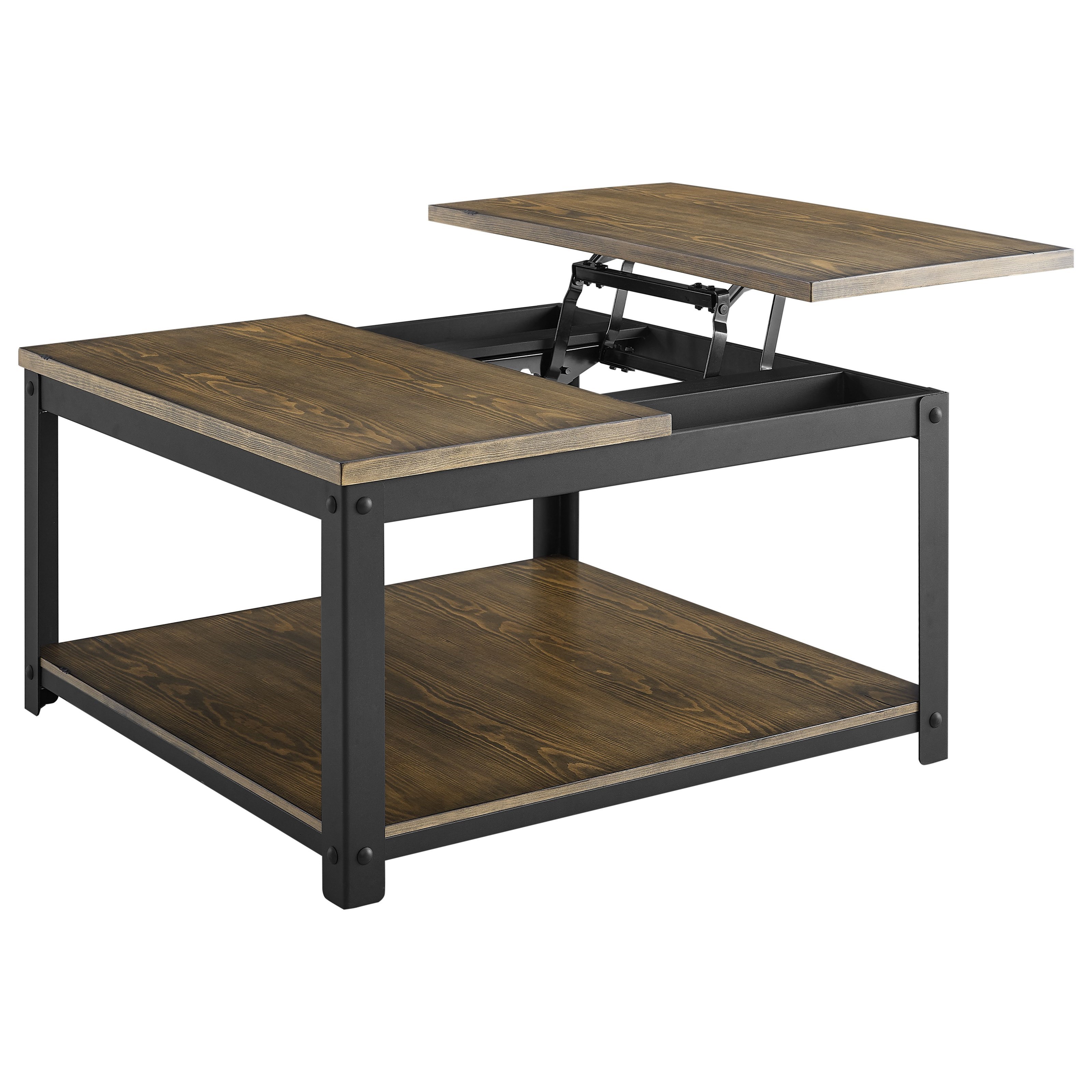 Steve Silver Logan LG200CL Casual Wood Metal Square Lift Top