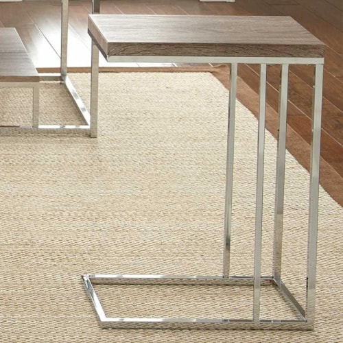 Chairside End Table with Metal Frame