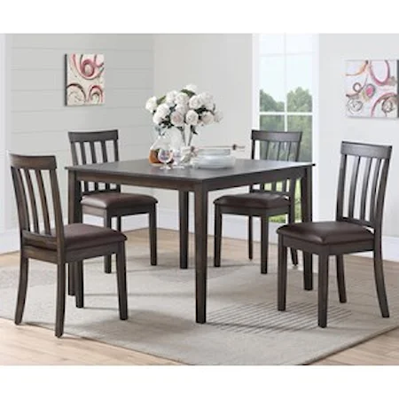 Contemporary 5Pc Dining Set with Acacia Veneers