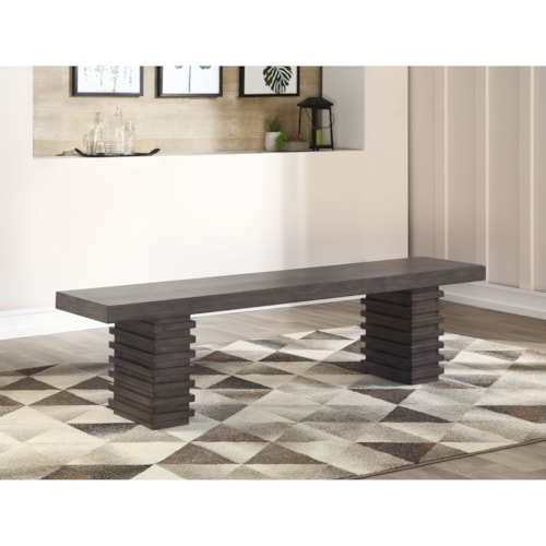 Contemporary Dining Bench with Solid Hardwood Moldings