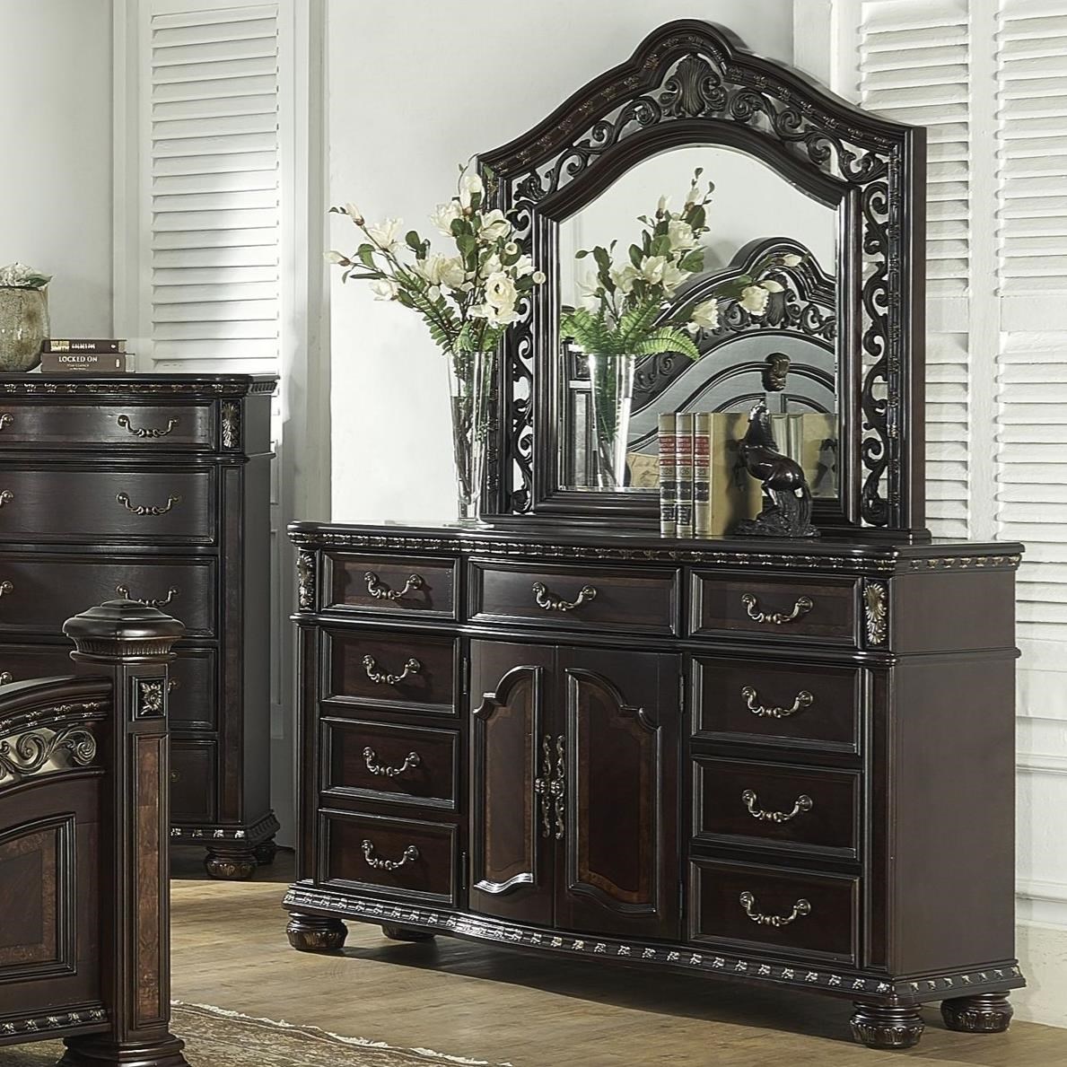 white christmas dresses QW Amish Belwright 9 Drawer Dresser & Optional Mirror