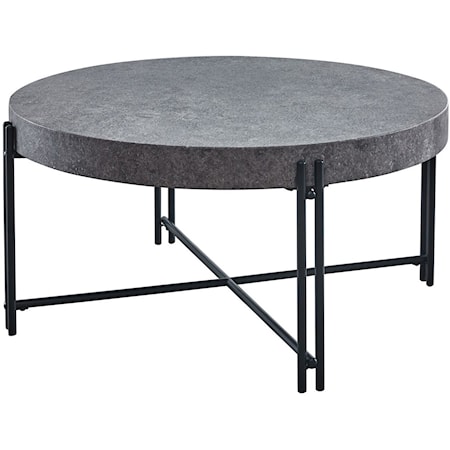 MORTY GREY ROUND COCKTAIL TABLE |