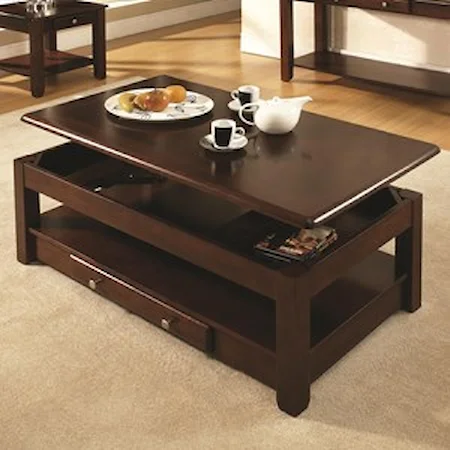 Lift-Top Cocktail Table with drawer