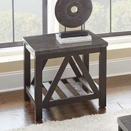 End Table with Faux Bluestone Top