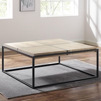 Acacia/Metal Square Coffee Table