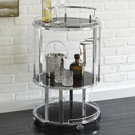 Contemporary Server Cart with Casters