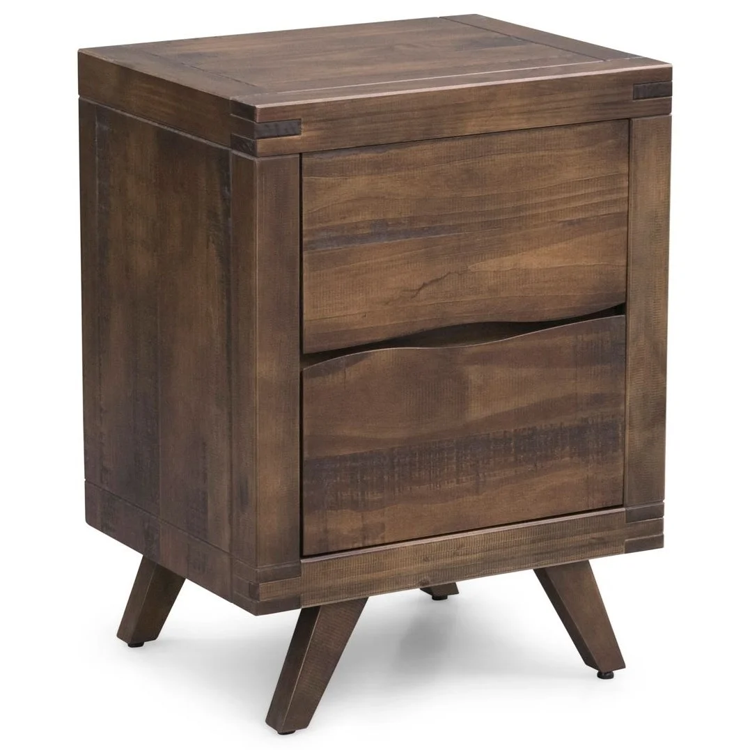 Steve Silver Pasco AS900NSG MidCentury Modern Rustic Nightstand with 2 Drawers Walker's