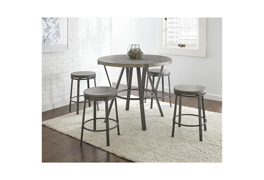 Portland 5 Piece Counter Height Dining Set by Steve Silver at VanDrie Home Furnishings