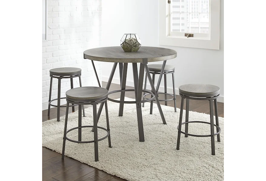 Portland 5 Piece Counter Height Dining Set by Steve Silver at VanDrie Home Furnishings