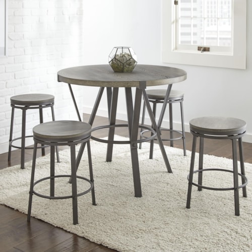 5 Piece Indsustrial Style Counter Height Dining Set