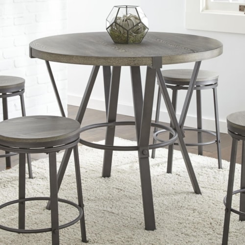 Round Counter Table with Metal Base