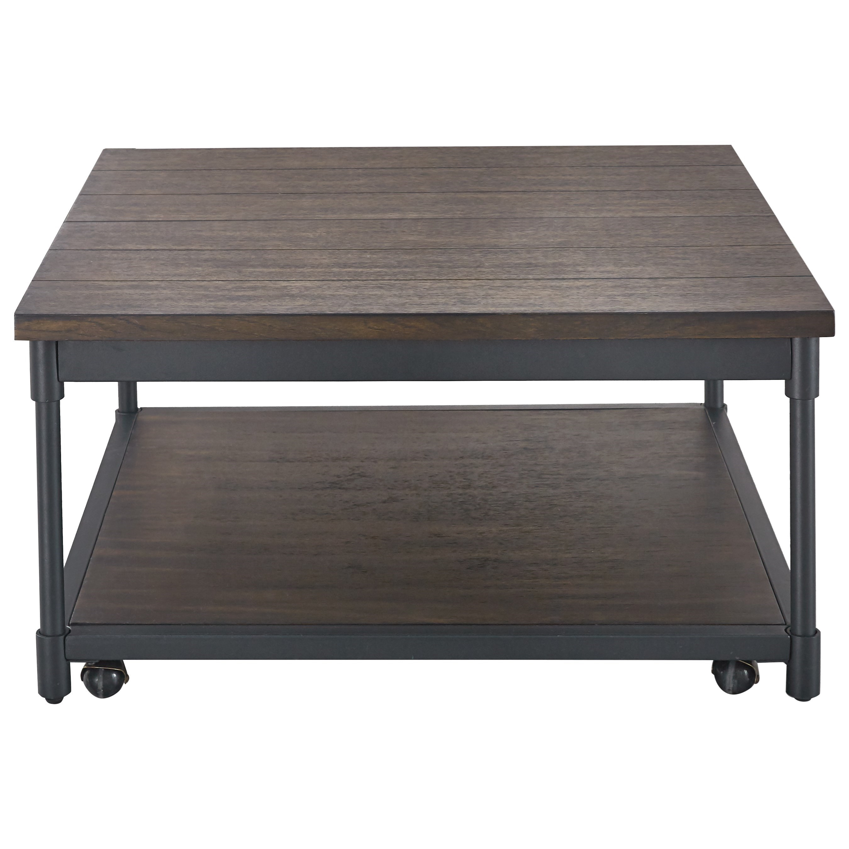 Lift-Top Square Cocktail Table w/ Casters