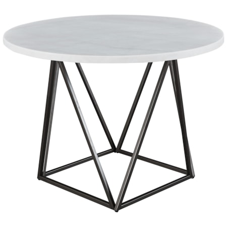 White Marble Top Round Dining Table