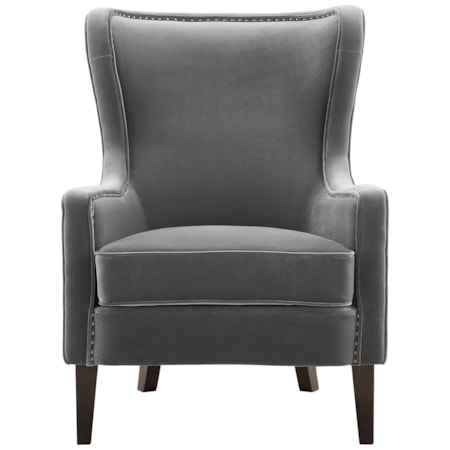 Velvet Accent Chair w/ Nailhead Trim