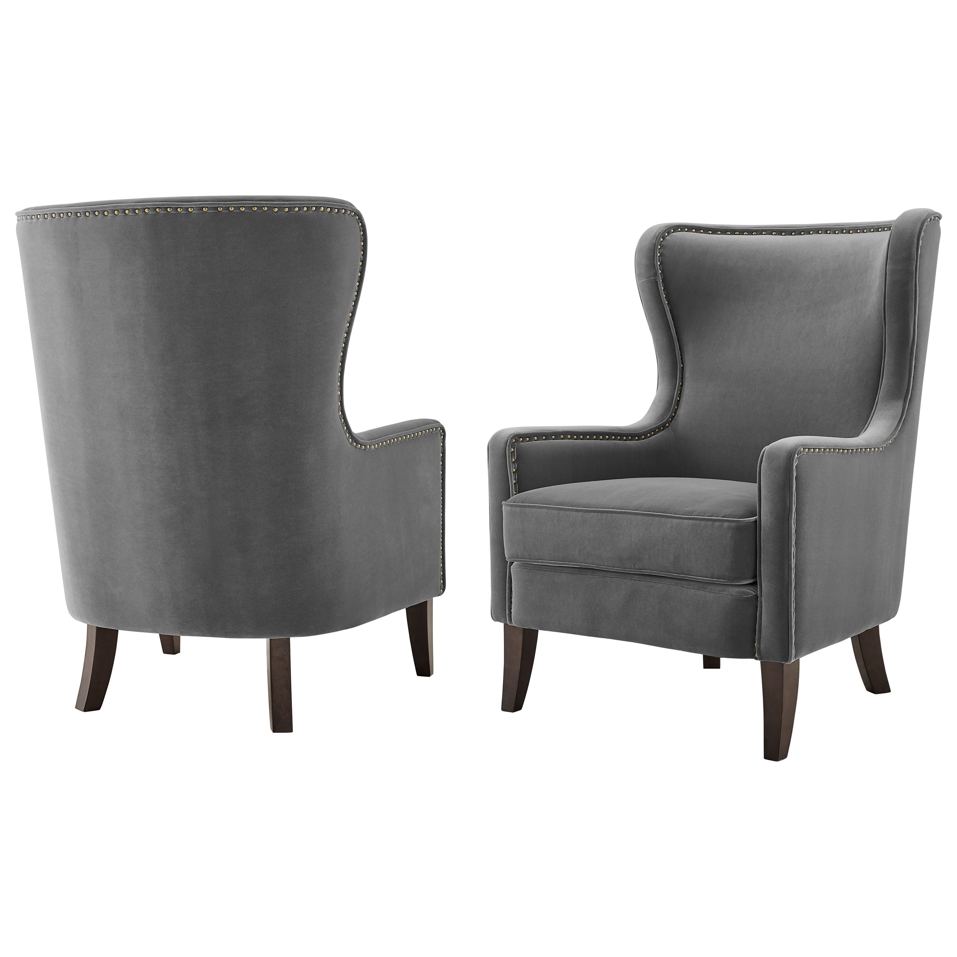 Steve Silver Rosco Velvet Accent Chair w/ Nailhead Trim